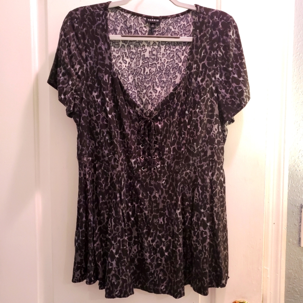 Torrid lace up baby doll Top